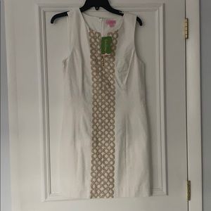 Lily P White and Gold Dress with Cover